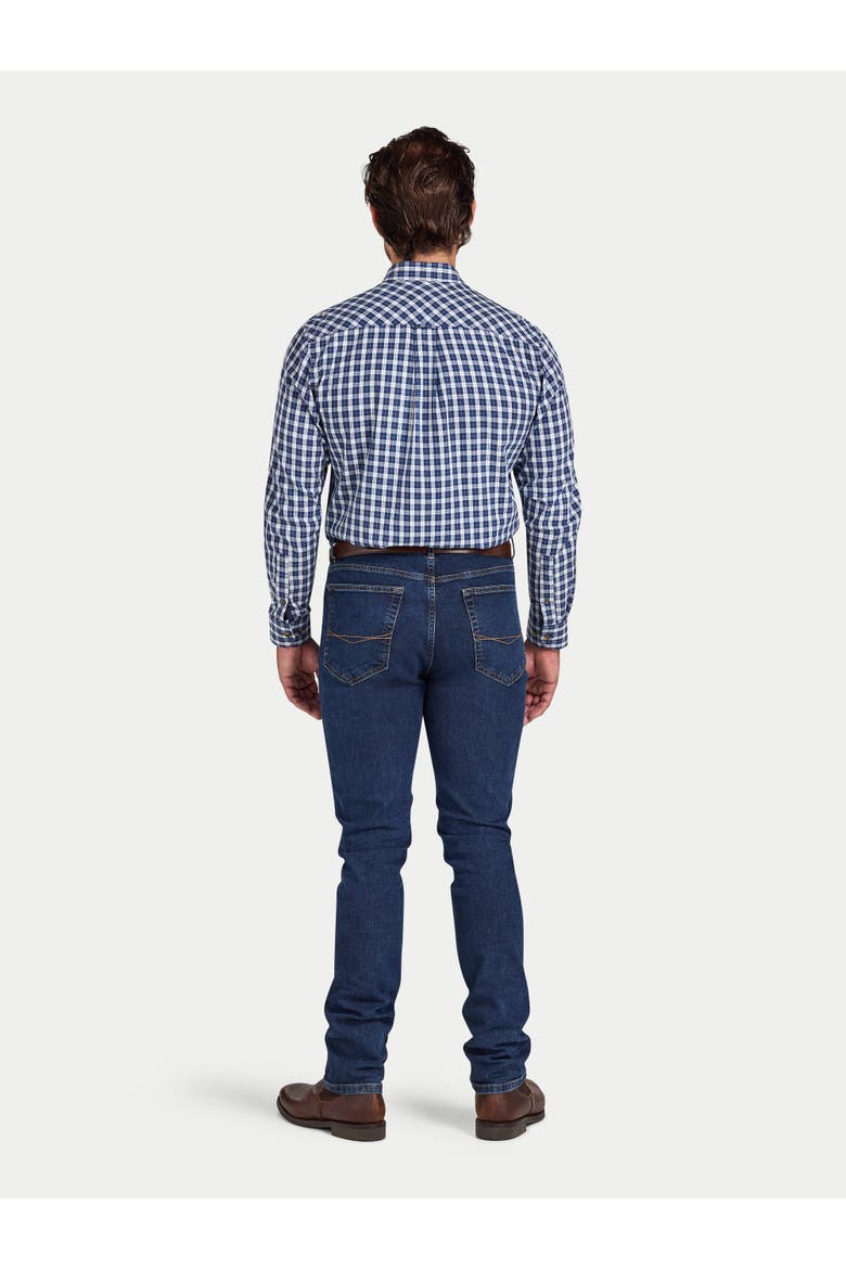 Mod Check Brushed Cotton Twill Shirt, Alternate, color, Navy