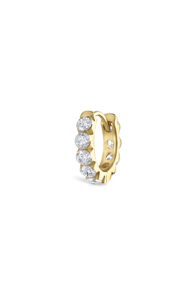 Single Diamond Eternity Hoop Earring, Main, color, YELLOW GOLD