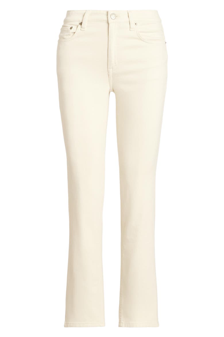 High Waist Straight Leg Ankle Jeans, Alternate, color, CREAM WASH