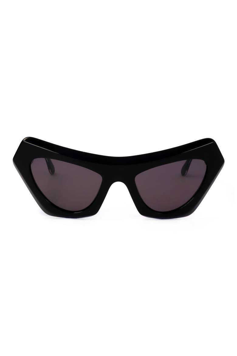 56mm Cat Eye Sunglasses, Main, color, BLACK / GREY