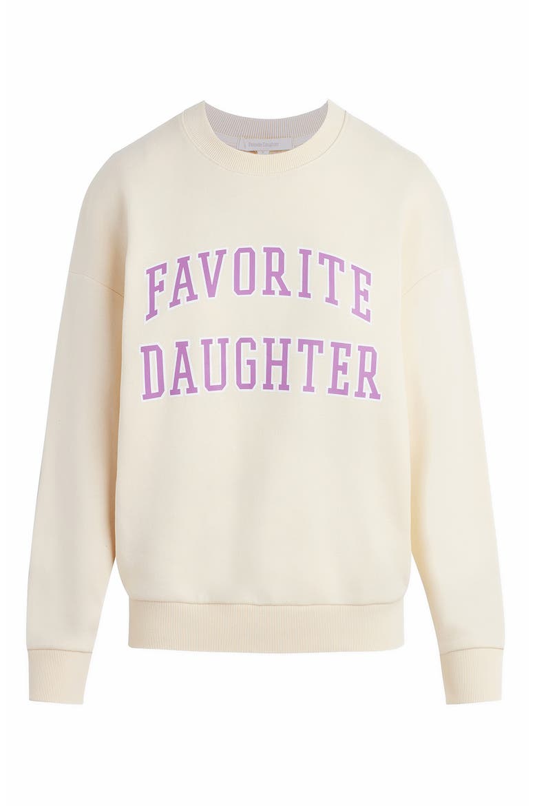 Collegiate Cotton Blend Sweatshirt, Main, color, GARDENIA