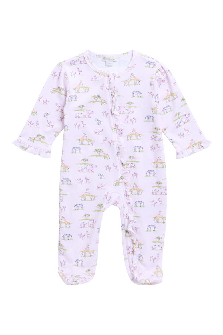 Print Pima Cotton Footie, Main, color, PINK
