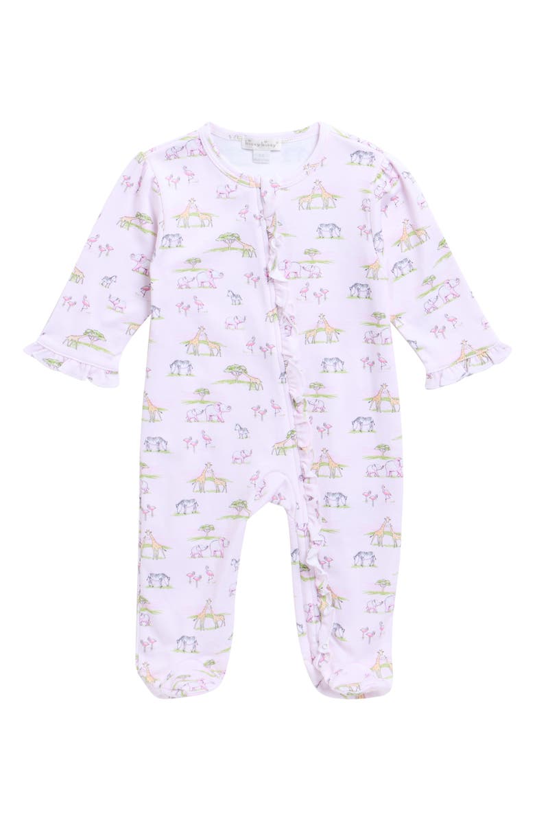 Kissy Kissy Print Pima Cotton Footie, Main, color, Pink