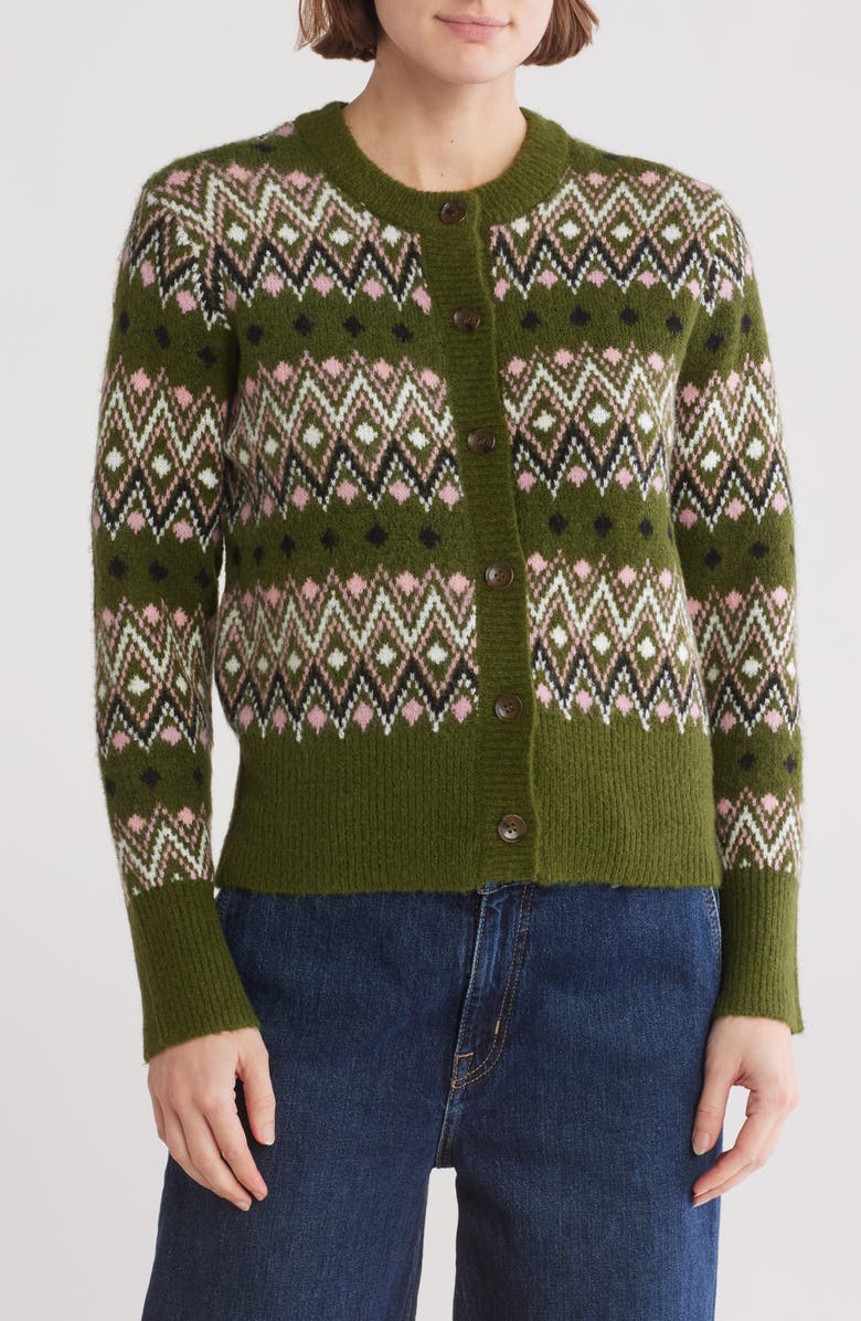 Cotton Emporium Fair Isle Cardigan, Main, color, 