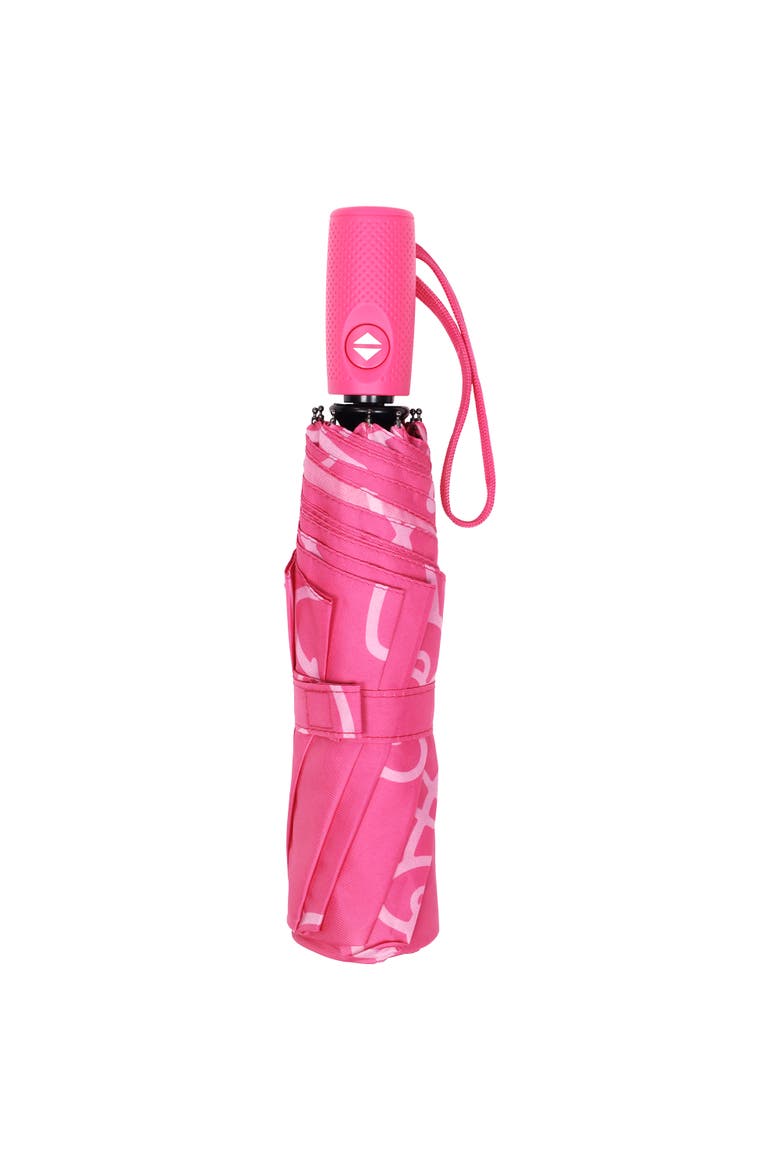 Allover Head Print Umbrella, Alternate, color, PINK