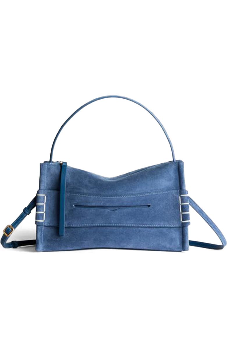 JW Anderson Small Loafer Leather Top Handle Bag, Main, color, Mid Blue