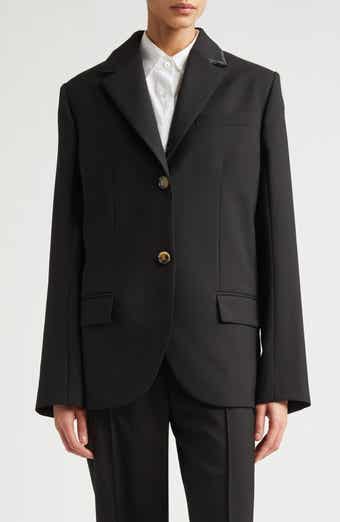 Mending Logo Single Breasted Tropical Wool Blazer