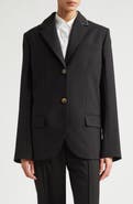 Marni Mending Logo Single Breasted Tropical Wool Blazer