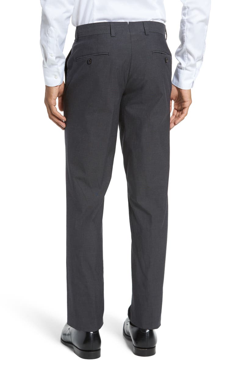 Ted Baker London Jerome Flat Front Stretch Solid Cotton Trousers, Alternate, color, 