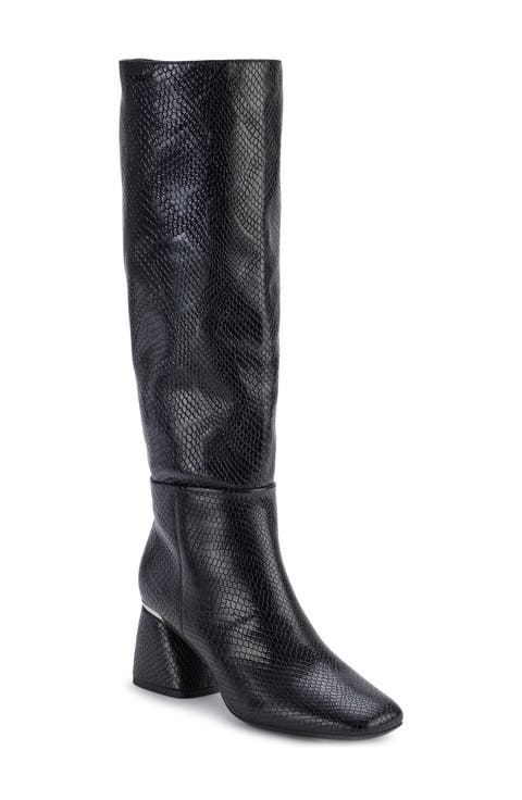 Cana Knee High Block Heel Boot (Women) (Wide Calf)