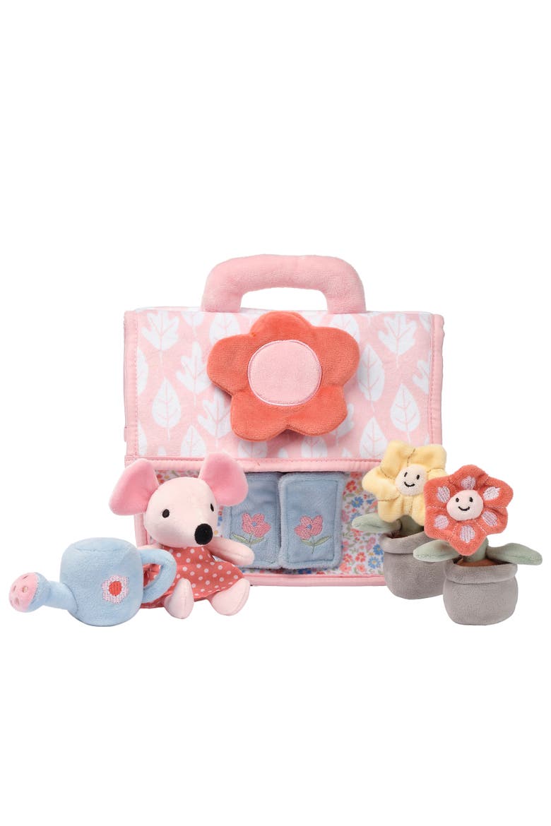 Floral Cottage 5pc Interactive Flowers & Mouse Plush Play Set Toy, Main, color, Pink Multi