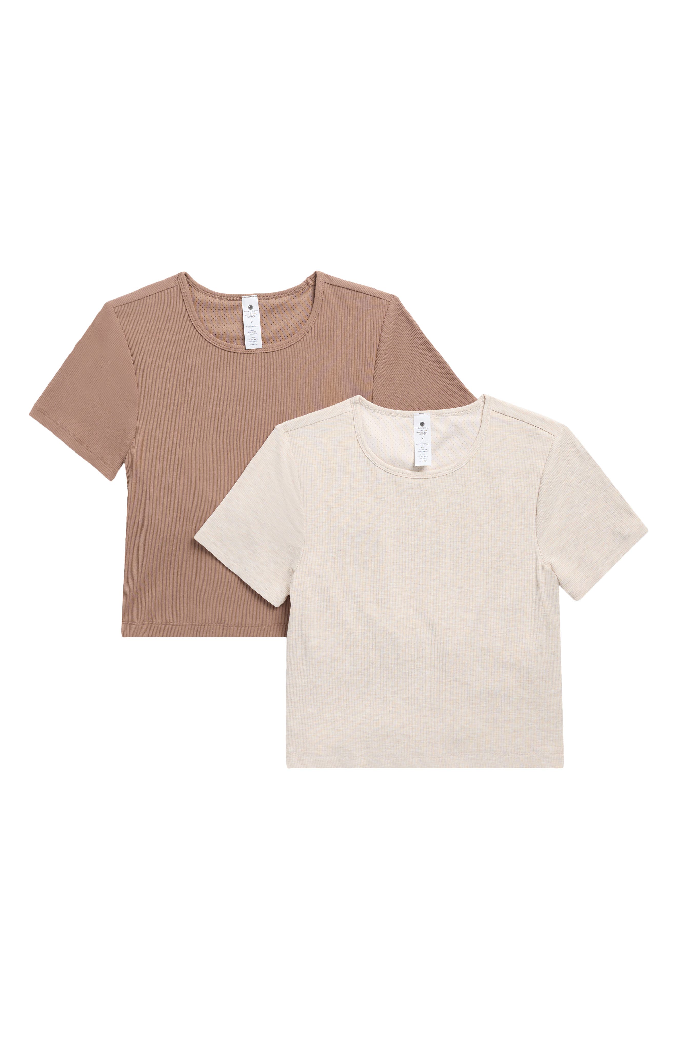 YOGALICIOUS 2-Pack Tara Heavenly Rib Crop T-Shirts