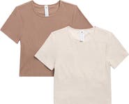 YOGALICIOUS 2-Pack Tara Heavenly Rib Crop T-Shirts