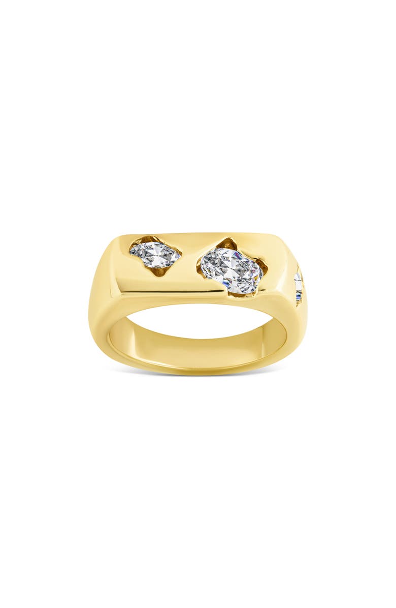 Sterling Forever Selwyn Cubic Zirconia Statement Ring, Main, color, Gold