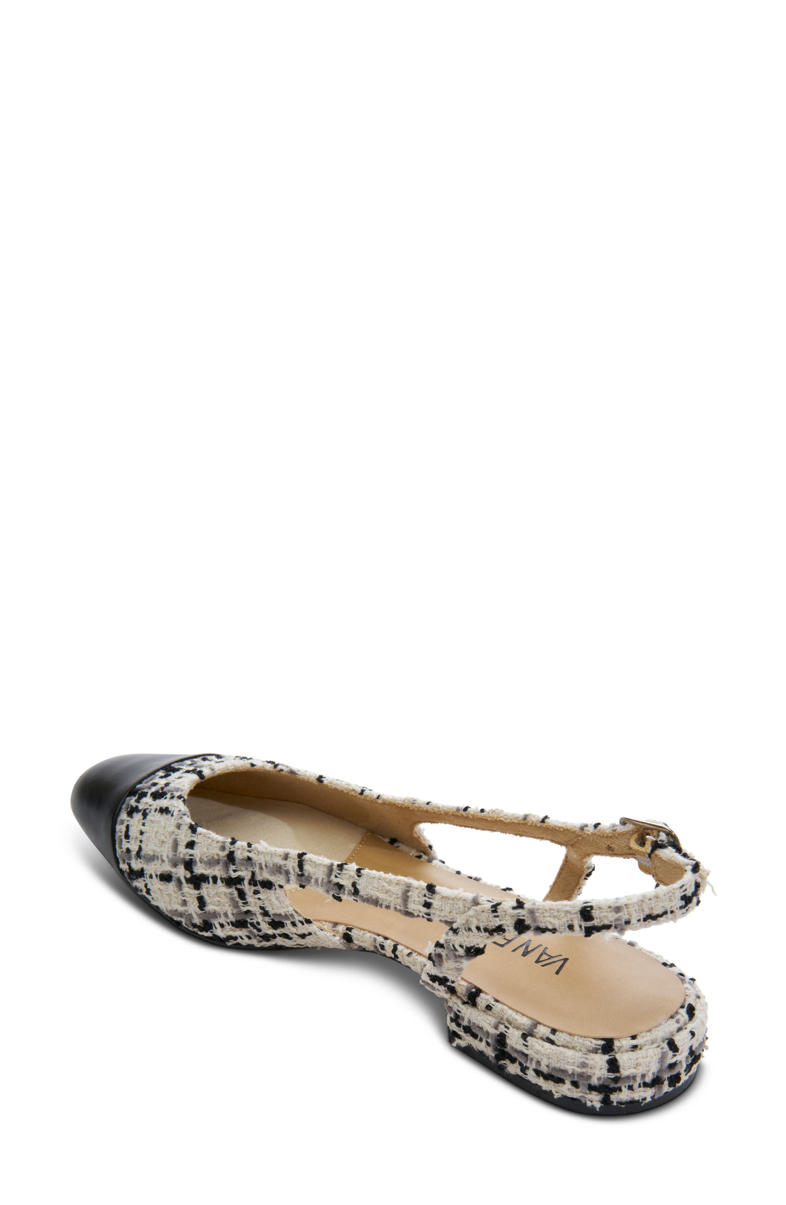 Tisha Cap Toe Slingback Flat, Alternate, color, OFF WHITE