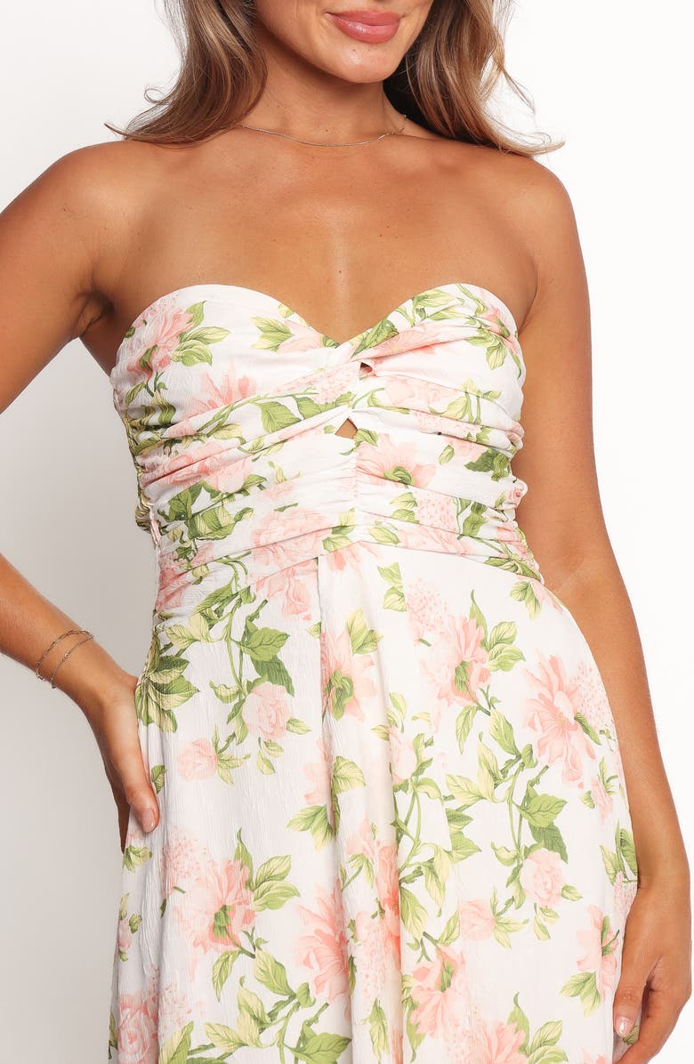 Petal & Pup Marta Floral Print Strapless Maxi Dress, Alternate, color, 