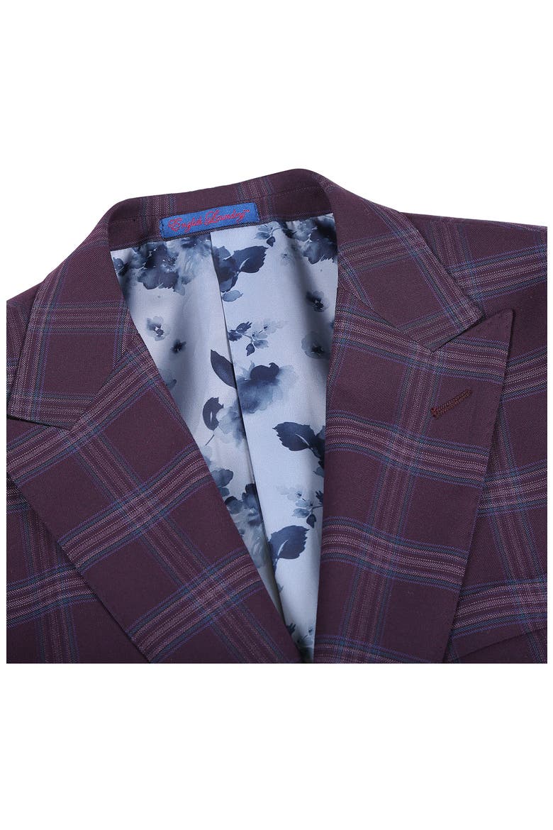Trim Fit Plaid Two-Piece Suit, Alternate, color, PURPLE