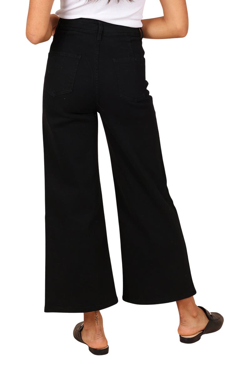 Georgette High Waist Bootcut Pants, Alternate, color, BLACK