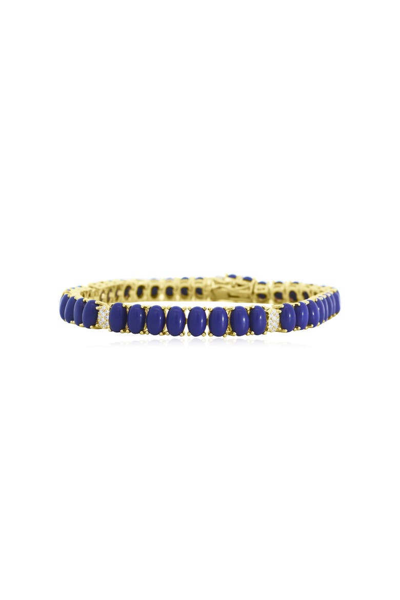 Oval Lapis CZ Tennis Bracelet, Main, color, Lapis