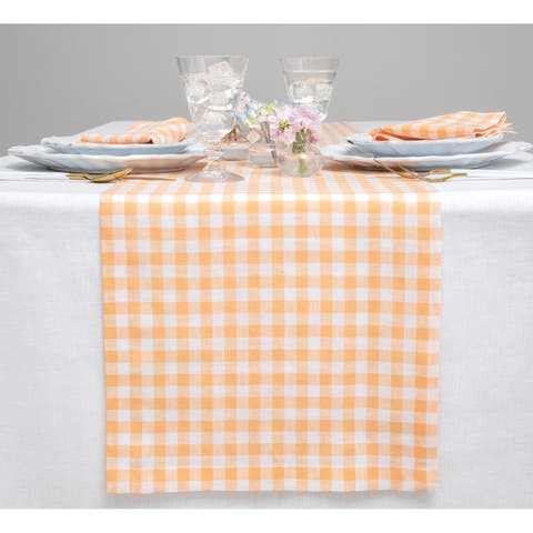 Linen Table Runner - Gingham Check