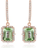 SUZY LEVIAN Semiprecious Stone Halo Drop Earrings