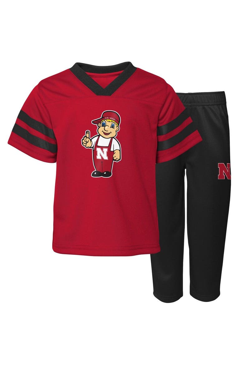 Toddler Scarlet Nebraska Huskers Two-Piece Red Zone Jersey & Pants Set, Main, color, Scarlet