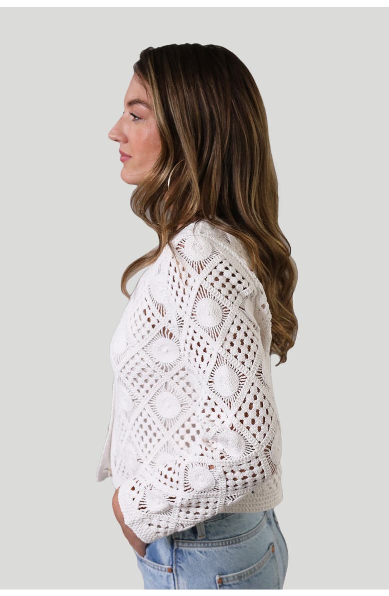 Central Park West Violete Crochet Cardigan, Alternate, color, White