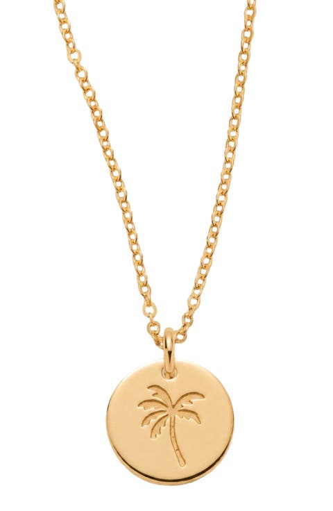 Palm Tree Disc Necklace