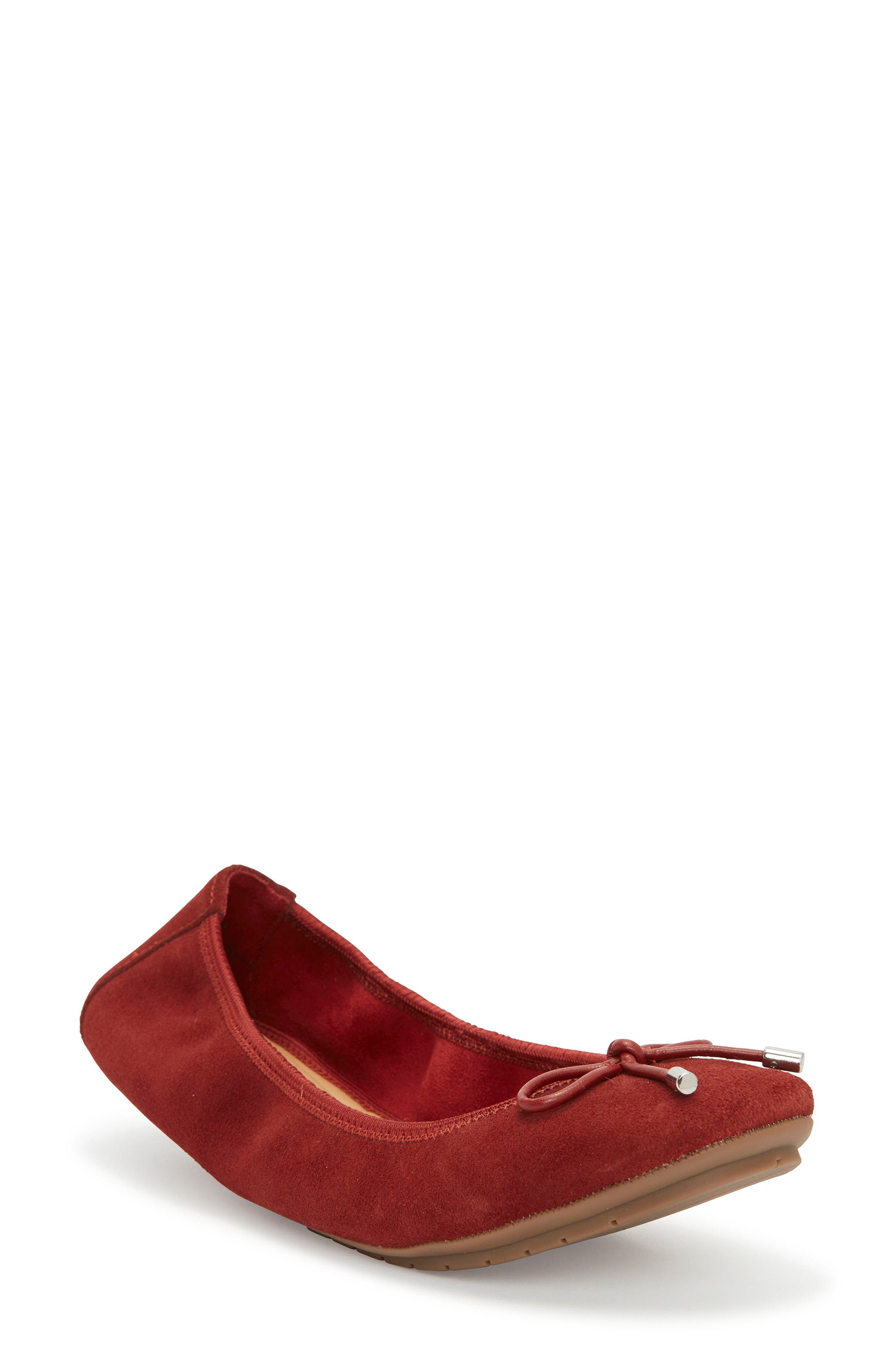 'Halle 2.0' Ballet Flat, Main, color, RUST SUEDE