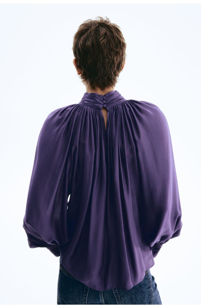 H&M Draped blouse, Alternate, color, Dark Purple