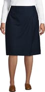 Lands' End Plus Solid A-line Skirt Below the Knee