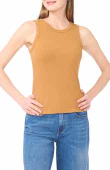 Halogen® Fitted Ribbed Tank Top