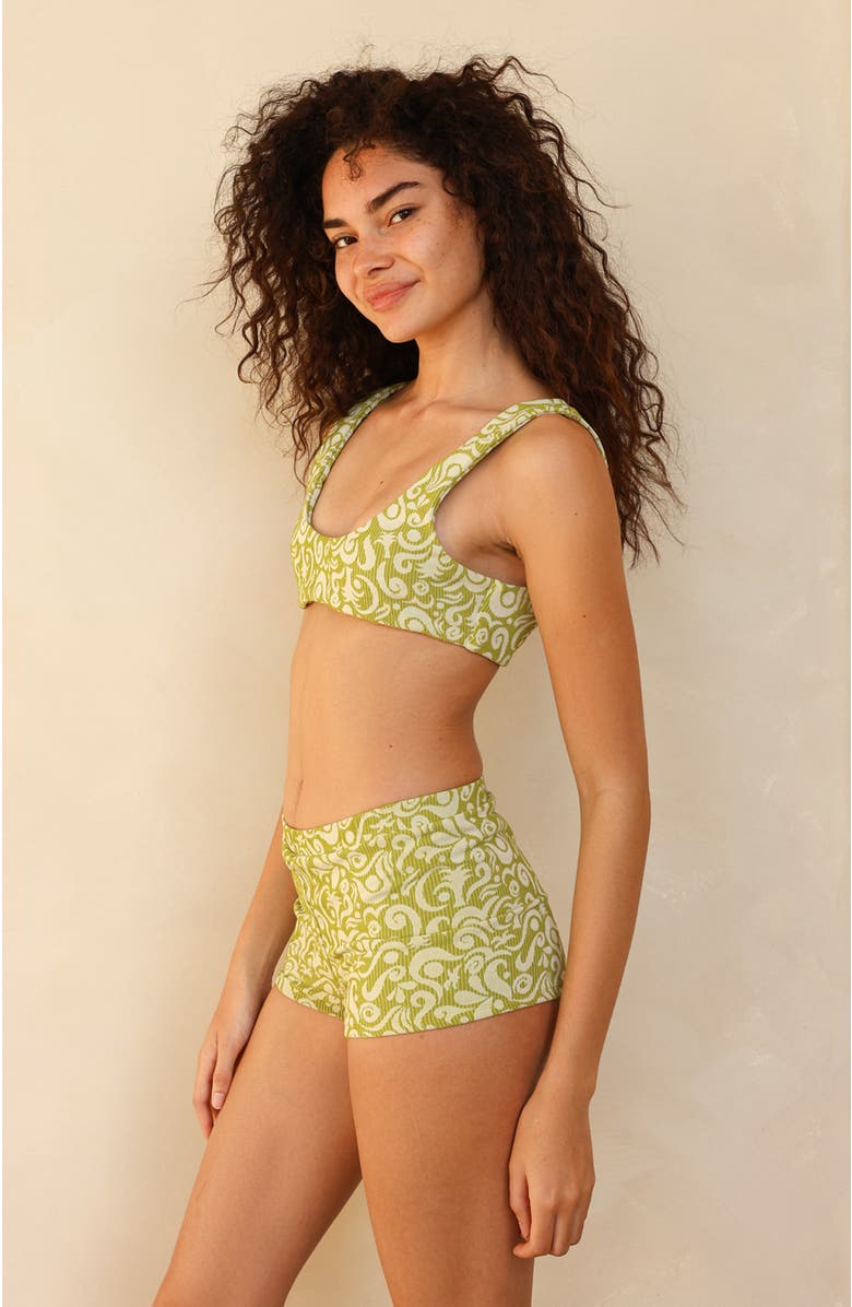 Dippin Daisys Farrah Elastic Waist Booty Short, Alternate, color, Twin Fin Matcha