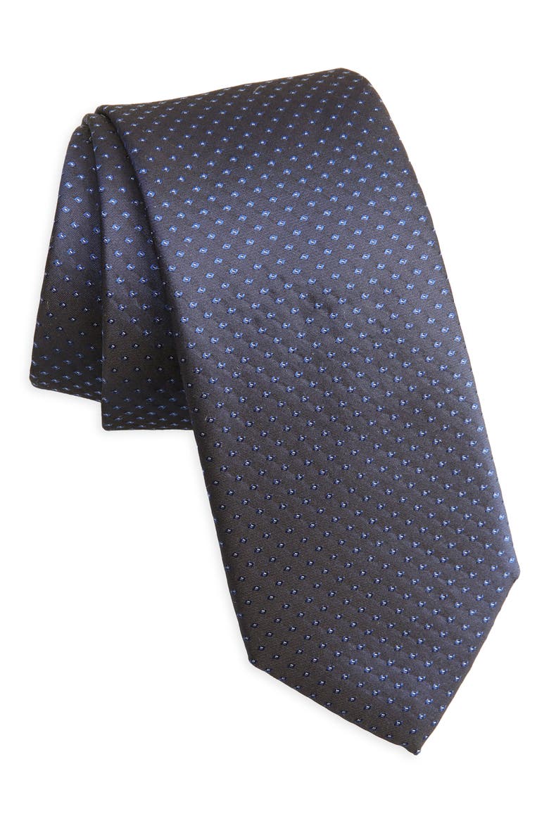 Neat Silk Tie, Main, color, DK BU