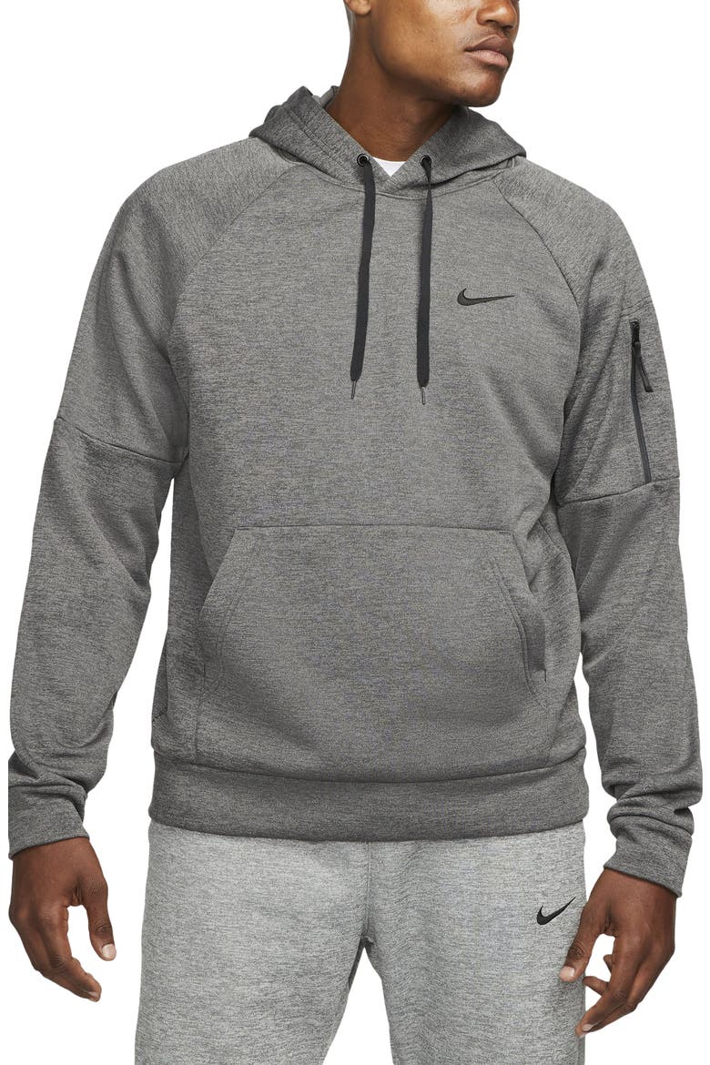 Therma-FIT Pullover Hoodie, Main, color, 071 CHAR H/BLACK