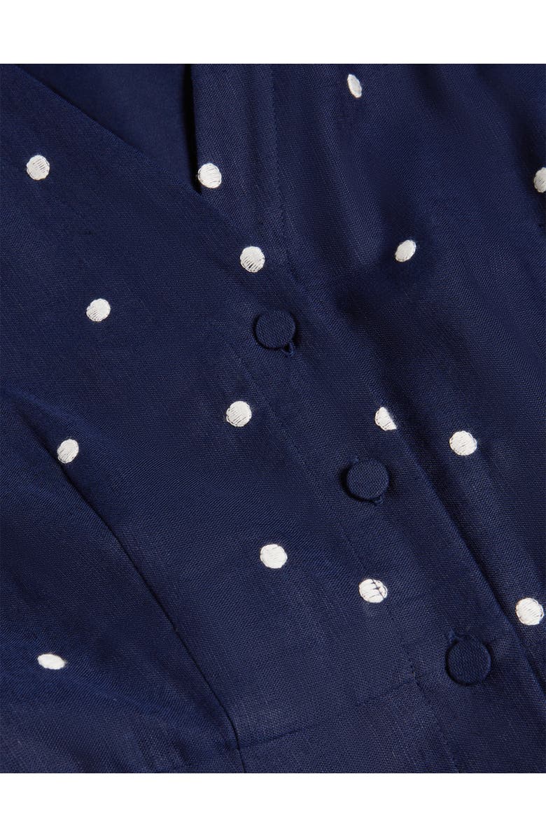 HOBBS LONDON Samantha Polka Dot Midi Dress, Alternate, color, Midnightivory