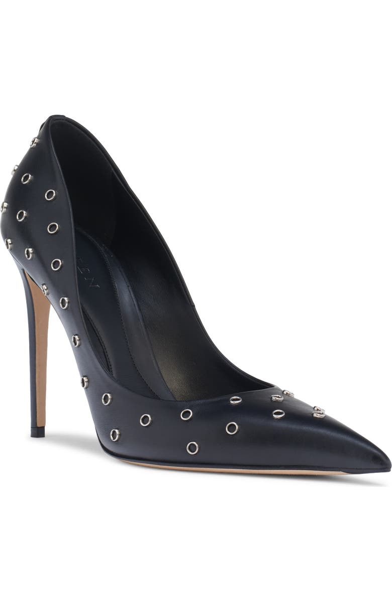 McQueen Grommet Pointed Toe Pump, Main, color, Black