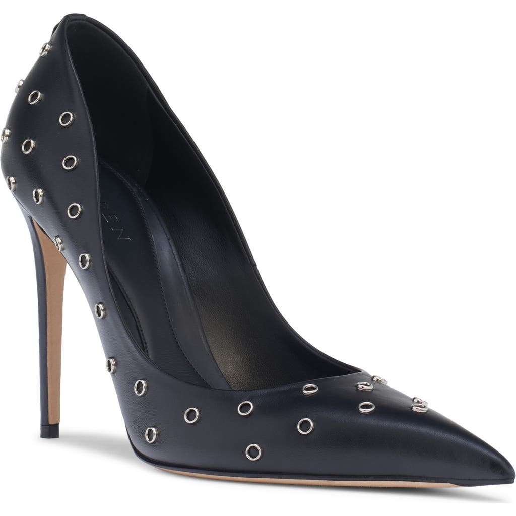 Alexander Mcqueen Mcqueen Grommet Pointed Toe Pump In Black
