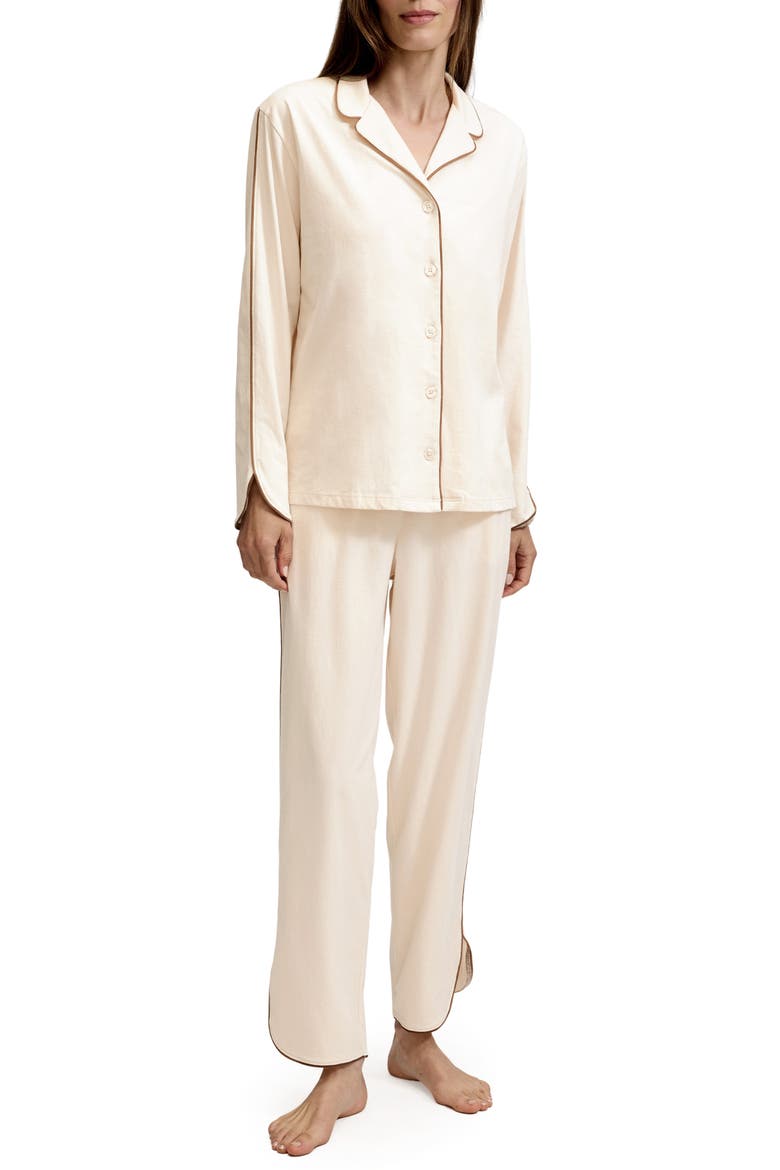 Margaux Lightweight Pima Cotton Pajamas, Main, color, WHITE