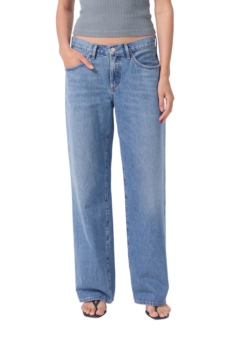Fusion Low Rise Loose Straight Leg Organic Cotton Jeans, Main, color, RENOUNCE