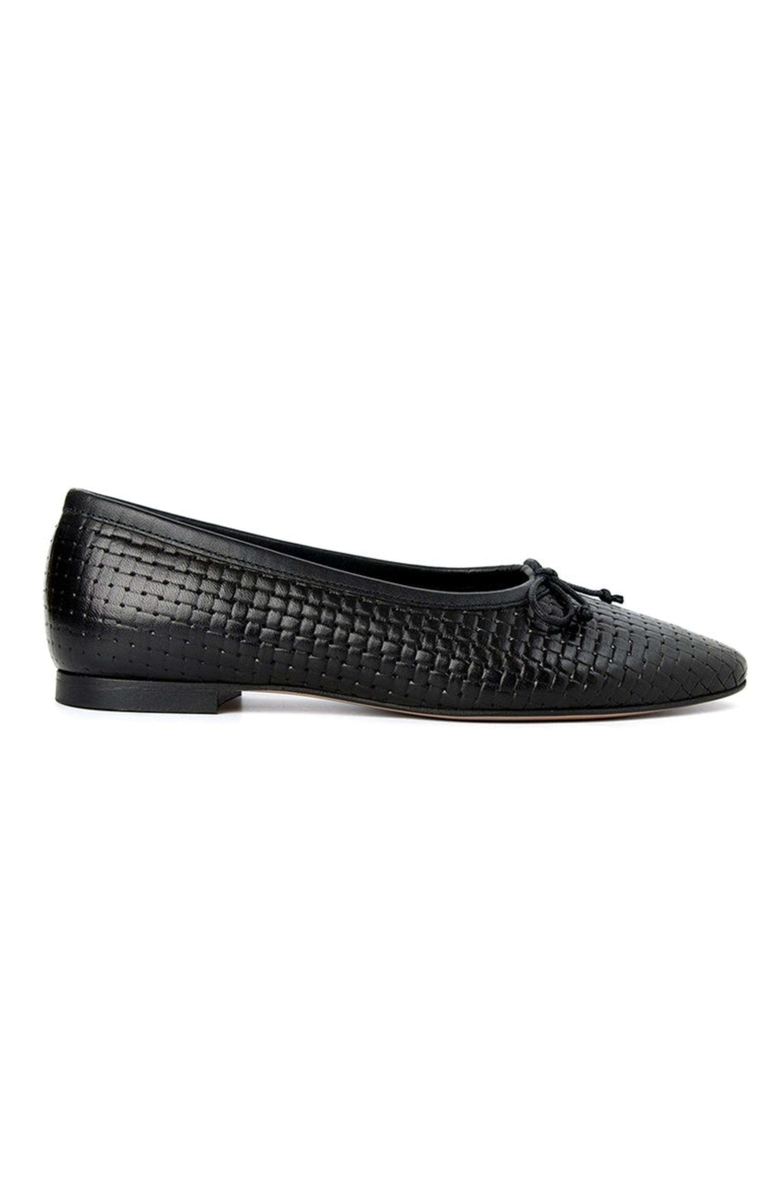 Amelie Black Weave Ballet Flat, Alternate, color, Black