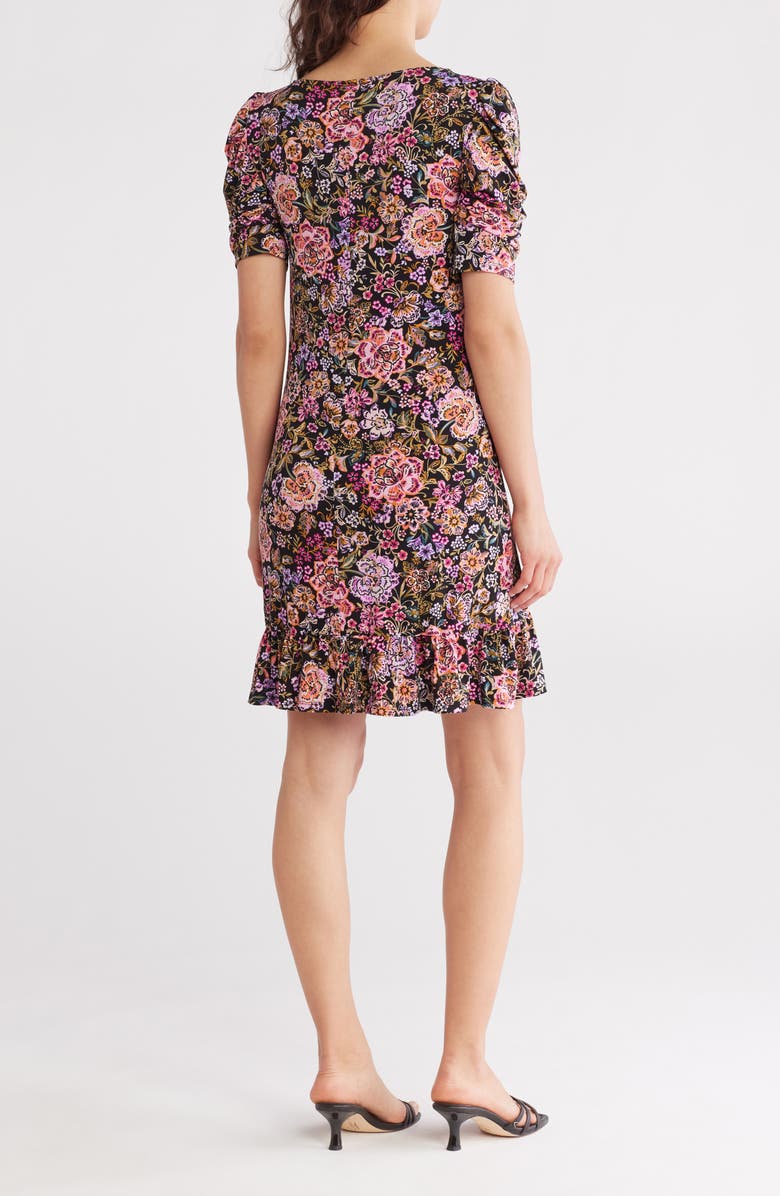 Halogen<sup>®</sup> Floral Puff Sleeve Dress, Alternate, color,
