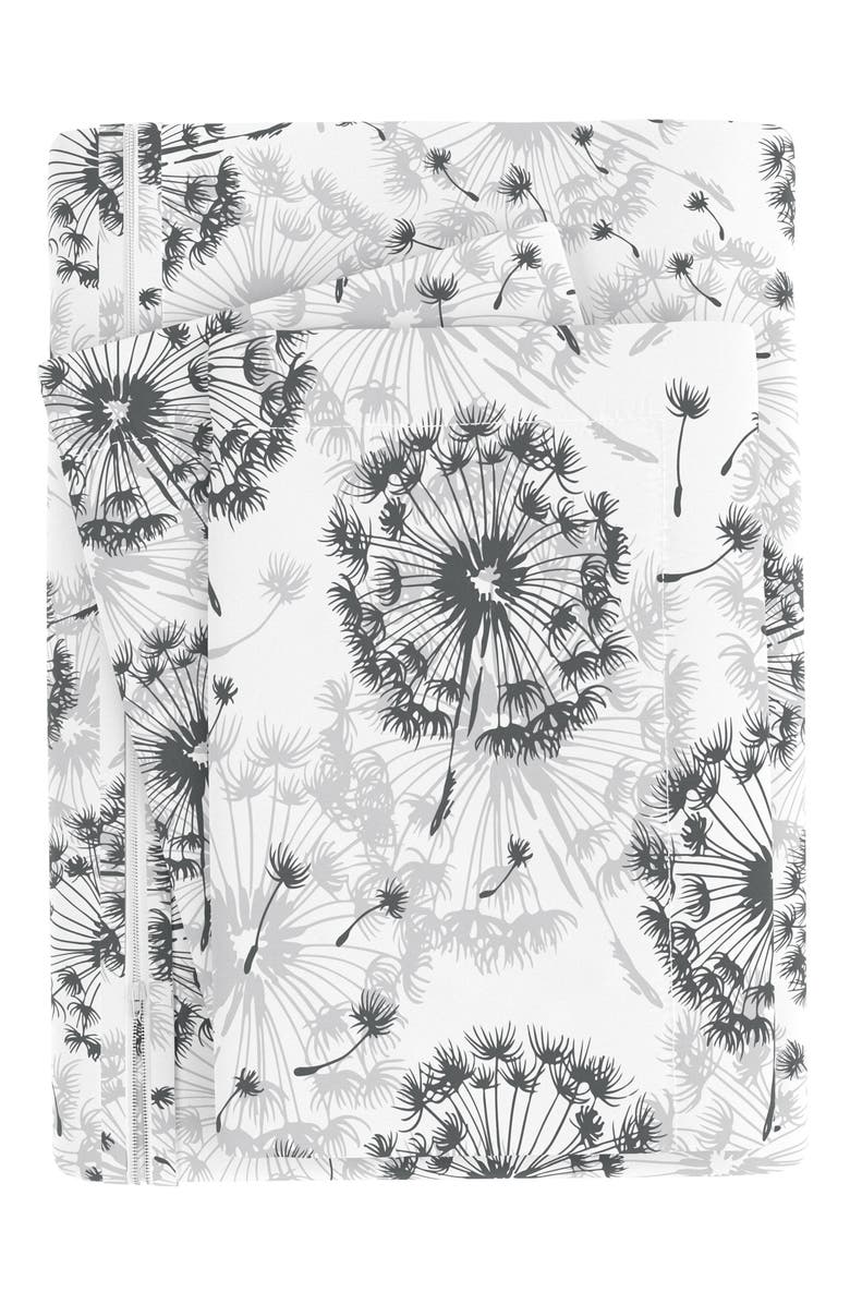 HOMESPUN HOME SPUN Premium Ultra Soft 3-Piece Make a Wish Print Duvet Cover Set, Alternate, color, Light Gray