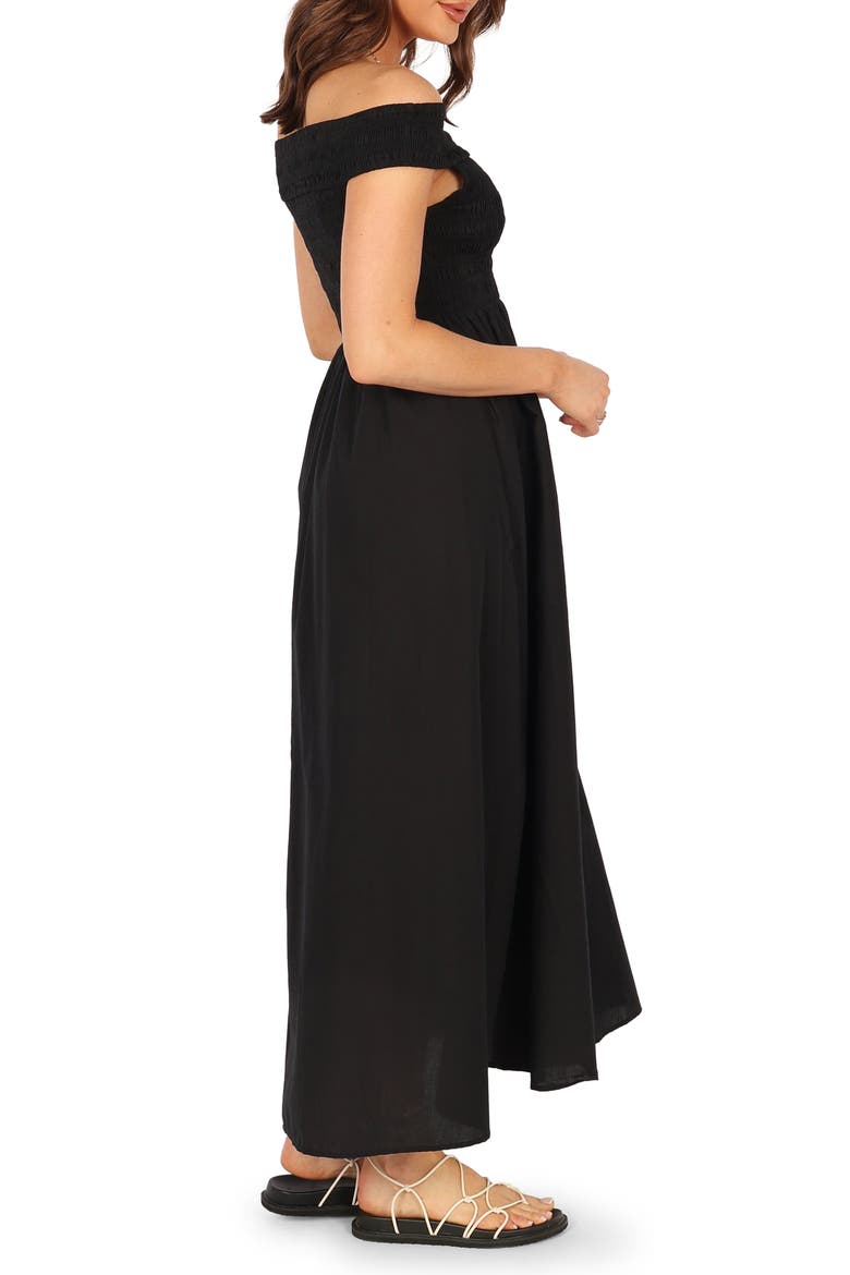Tessa Off the Shoulder Maxi Dress, Alternate, color, BLACK