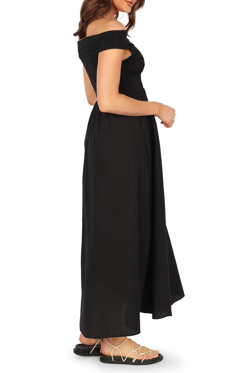 Petal & Pup Tessa Off the Shoulder Maxi Dress, Alternate, color, Black