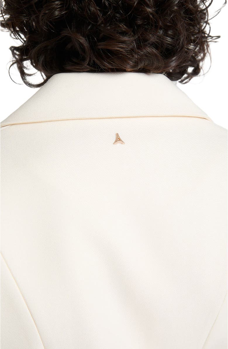 Manière De Voir Claire Wide Shoulder Cinch Waist Blazer, Alternate, color, Cream
