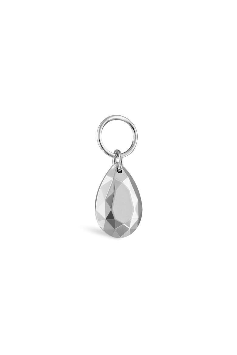 Faceted Pear Charm Pendant, Alternate, color, WHITE GOLD