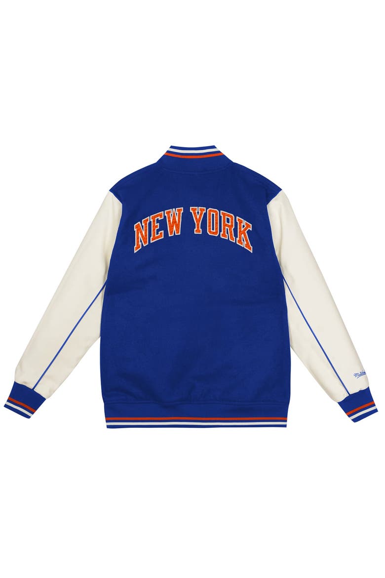 Toddler Mitchell & Ness Blue New York Knicks Varsity Heavyweight Full-Snap Jacket, Alternate, color, Blue