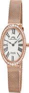 PORSAMO BLEU Women's Eloise Oval Guilloche Dial Topaz Stainless Steel Watch