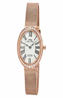 PORSAMO BLEU Women's Eloise Oval Guilloche Dial Topaz Stainless Steel Watch